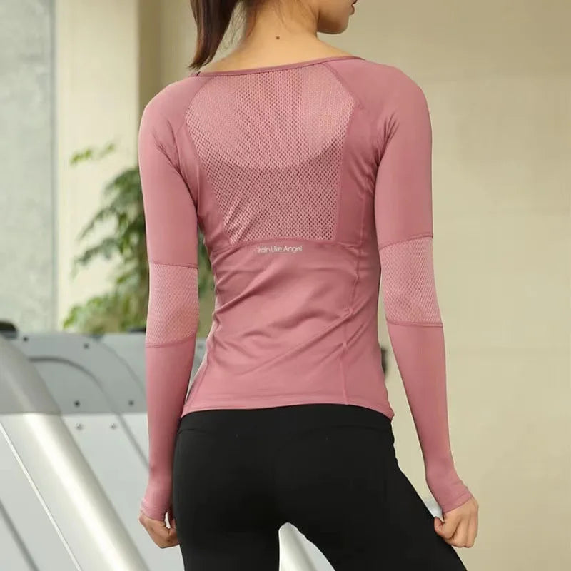 Women's Seamless Long Sleeve Gym Shirt – Running, Yoga & Workout Top